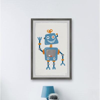 Impression sur papier encadrée Rayland «Happy Robot»
