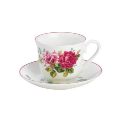 Alba Bone China Teacup and Saucer