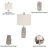 Indeigh Table Lamp Resin Polyresin Geometric Stacked Block Design 22" Gray Non-Woven Fabric Shade Bedroom Living Room Office