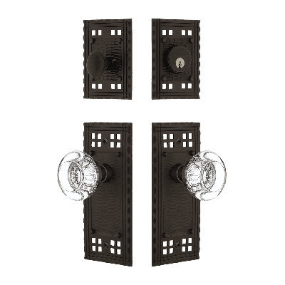 Nostalgic Warehouse Craftsman Entry Set with Round Clear Crystal Knob