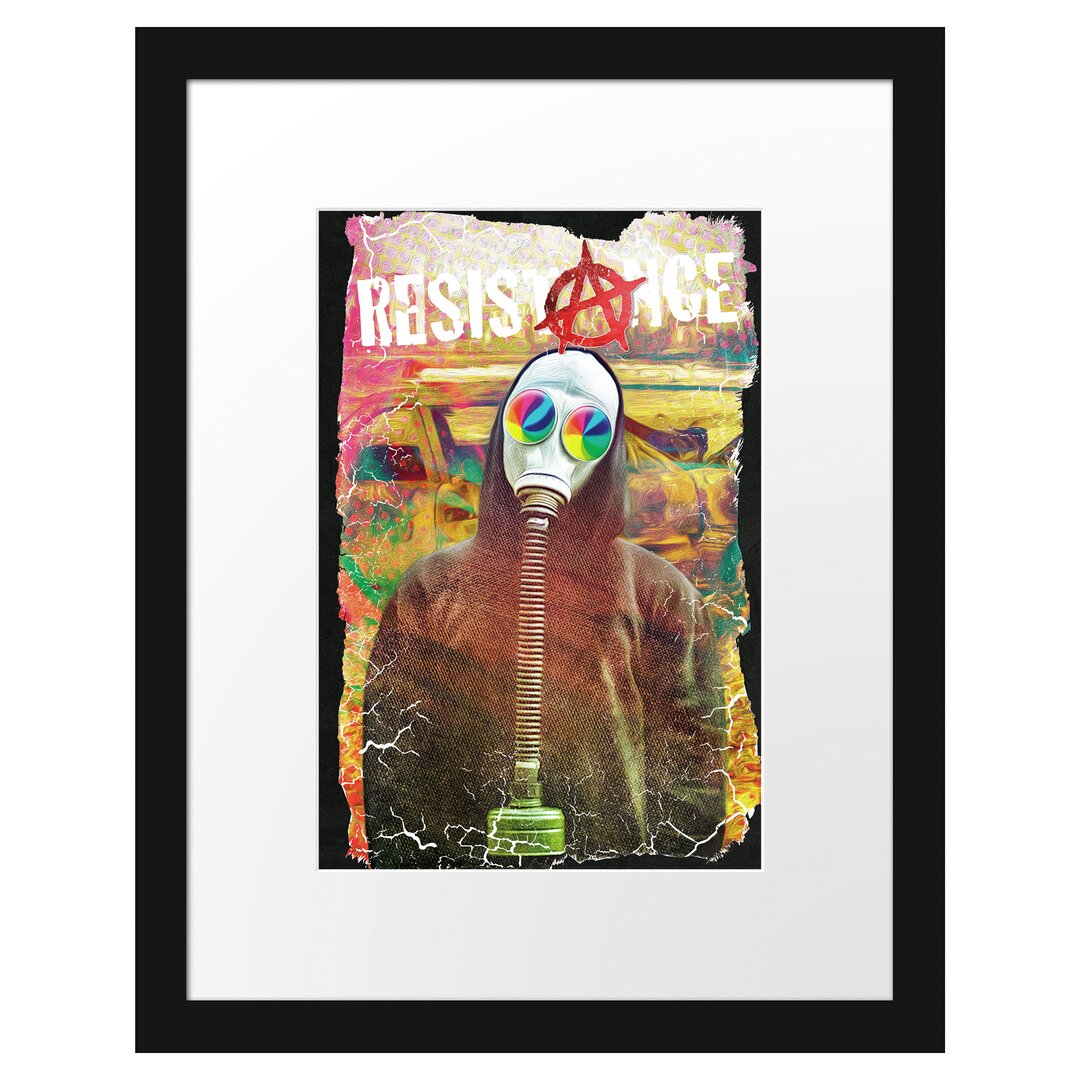 Gerahmtes Poster Resistance Black