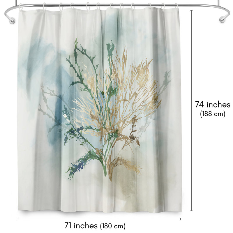 Rideau de douche Coastal Green Coral II par PI Creative Art