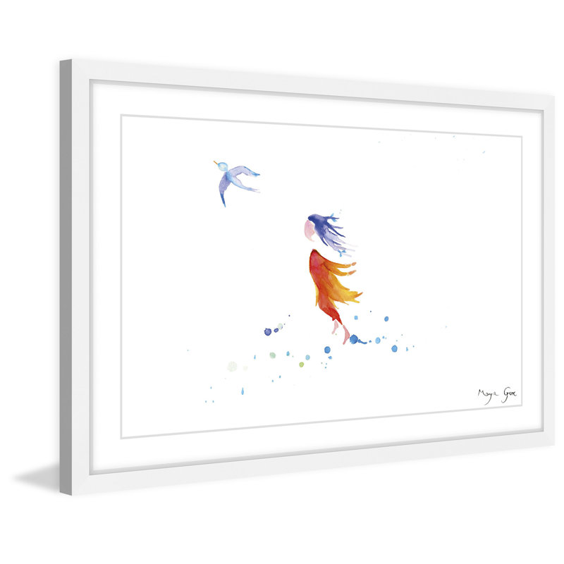 « free fille » par maya gur, reproduction d’art encadrée, H 24 po x l 36 po x P 1,5 po