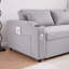 Canapé-lit à dossier réglable de 84 po, canapé-lit en lin 3 en 1 avec ports USB et porte-gobelets, canapé-lit escamotable