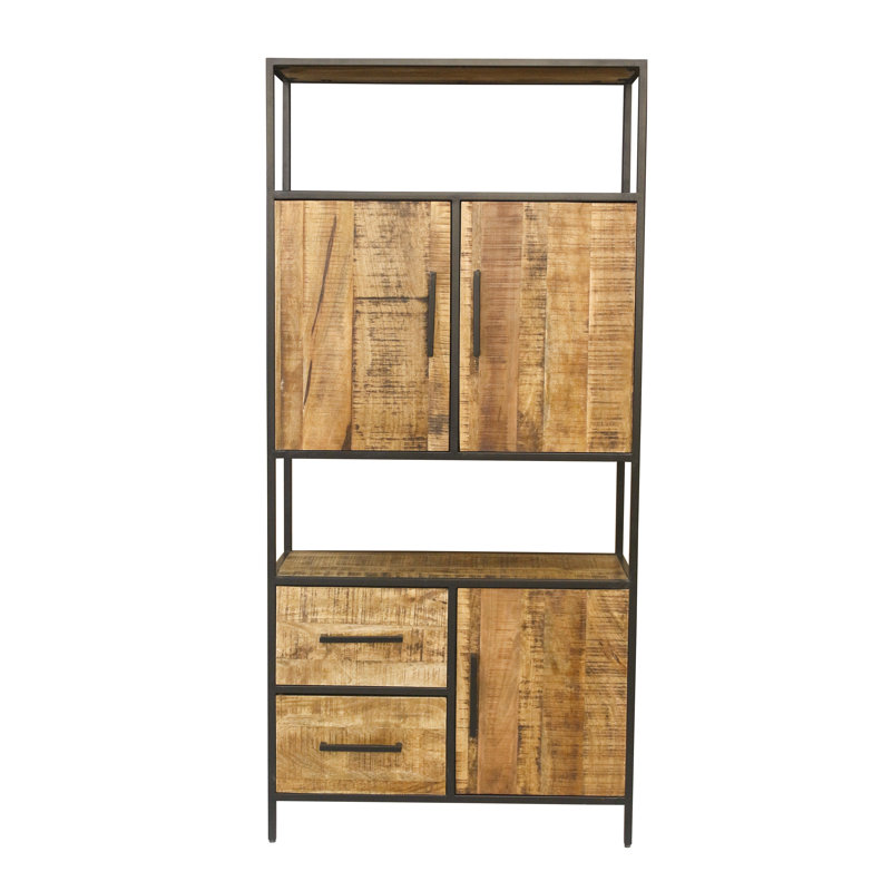 Industrial Mango Wood Tall Cabinet / Bookcase