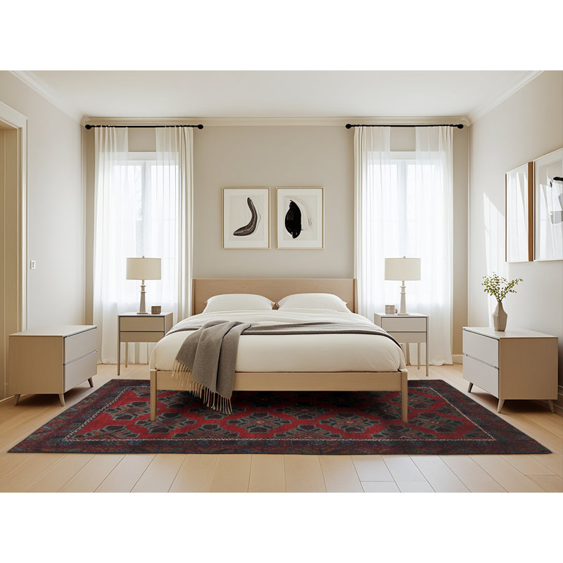Tapis oriental rouge / noir, Rectangle 5 pi x 8 pi