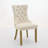 Velvet Upholstered Dining Chair with Golden Wooden Legs-1215305090-1215305093