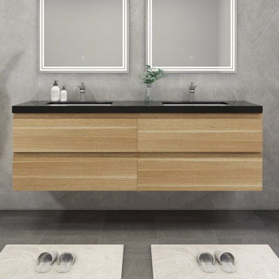 Ensemble de meuble-lavabo double mural 72 po Kirker