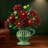 Gothic Dahlia Flower Building Set with Vase, 1482 Pieces, Black & Crimson Botanical Décor for Adults & Teens 12+