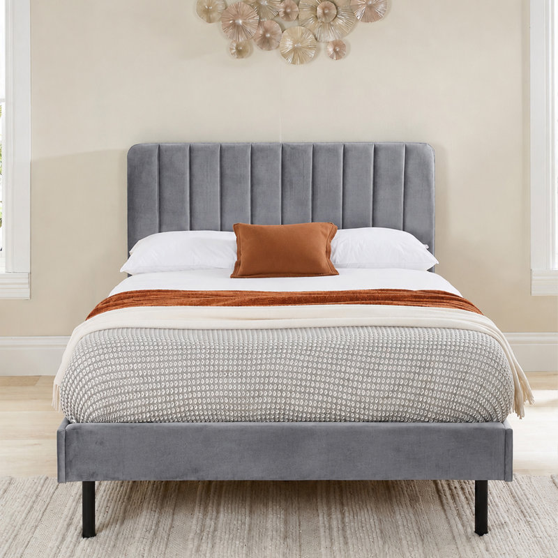 Marguerite Upholstered Bed, Single (3'), Steel