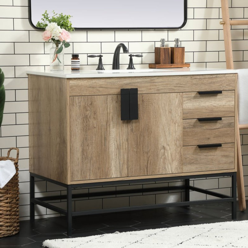 Ensemble de meuble-lavabo simple 42 po Eugene, Chêne naturel