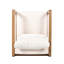 Chaise longue de patio en bois d'acacia avec coussins amovibles Hartsdale