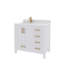 Meuble-lavabo simple 36 po avec plateau en quartz blanc Rooh-101808771-101808769