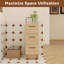 Armoire de rangement de salle de bain autoportante de 12 pouces avec trois tiroirs coulissants et un rangement vertical compact pour les salles de bain compactes.