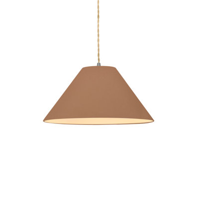 Radiance - Avola 1-Light Pendant - 15"W x 7.25"H - Replaceable Bulb - Beige Twist Cord