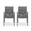 Chaise d'extérieur moderne en aluminium avec siège en corde (ensemble de 2), gris foncé-128935664