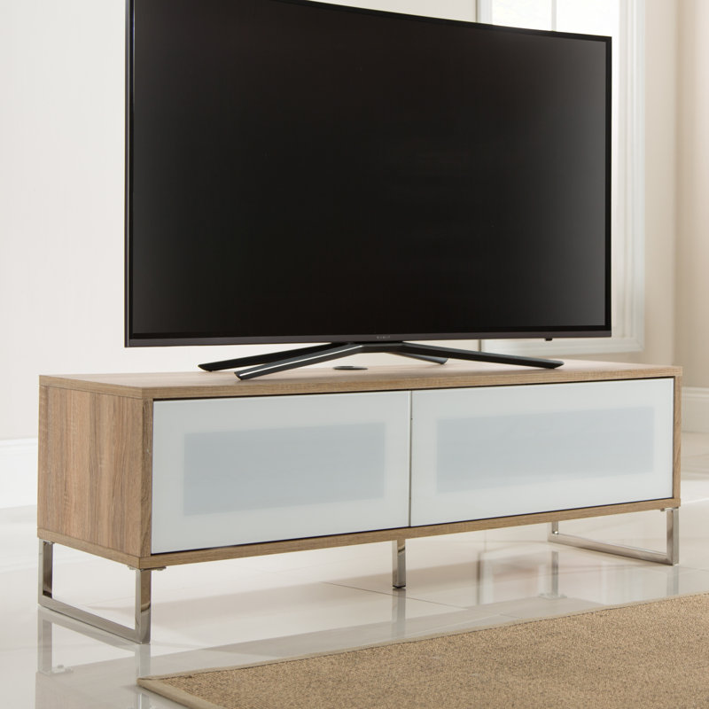 TV Stand for TVs up to 50", Light Oak/White