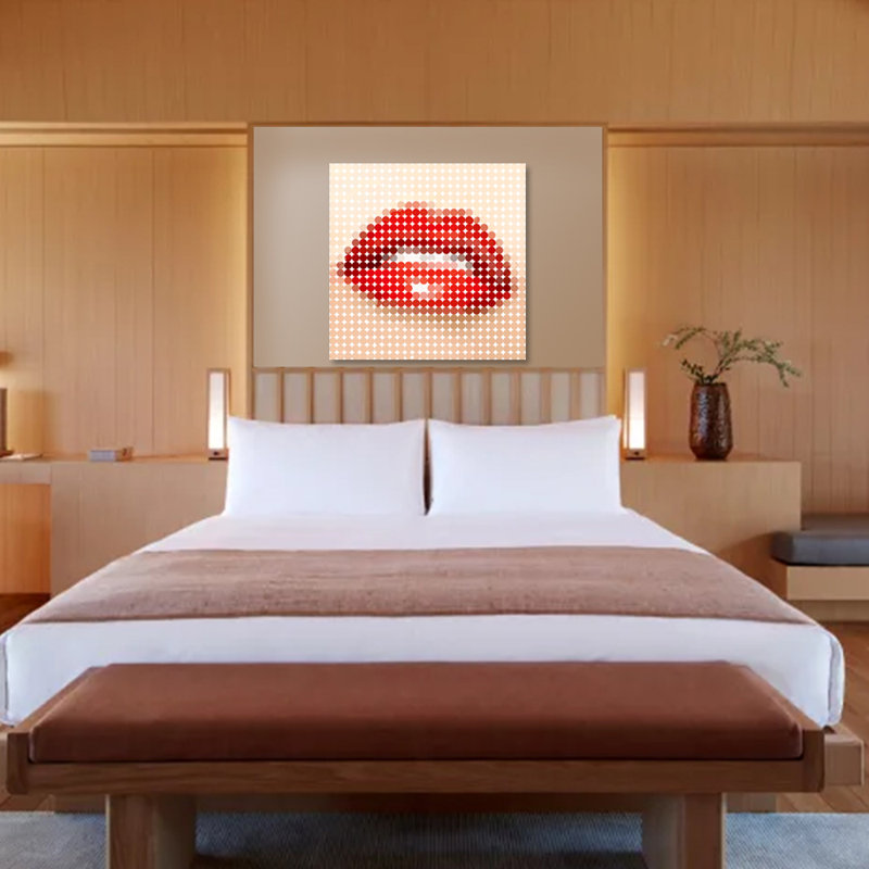 Dotted Lips Print, Aluminum, 46" H x 46" W x 1.5" D