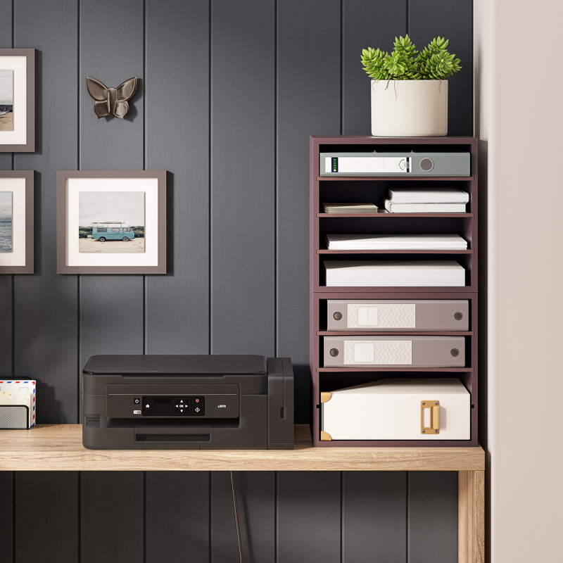 Reagan 4 Tier Paper and File Organizer with Removable Shelve, Espresso