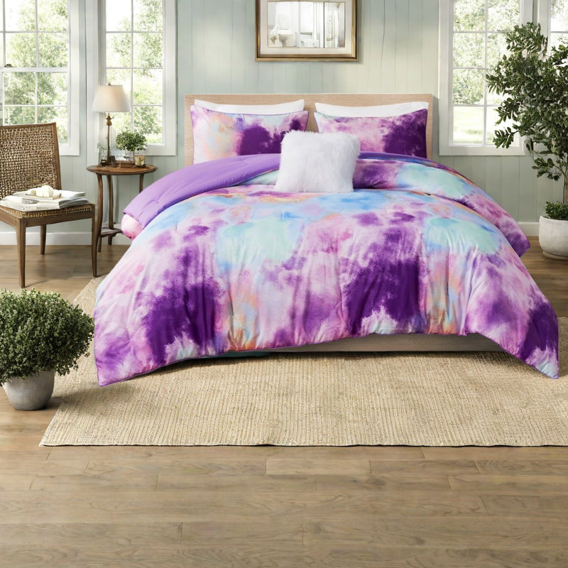 Ensembles de literie pour lit simple certifiés en polyester, style Tie Dye moderne pour la maison
