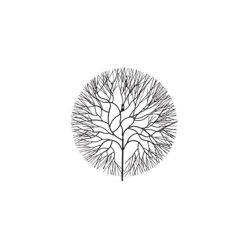 Décoration murale arbre métallique, H 25 po x l 24 po x P 2 po