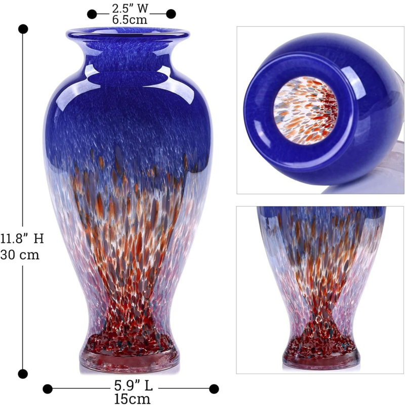 Vase en verre bleu
