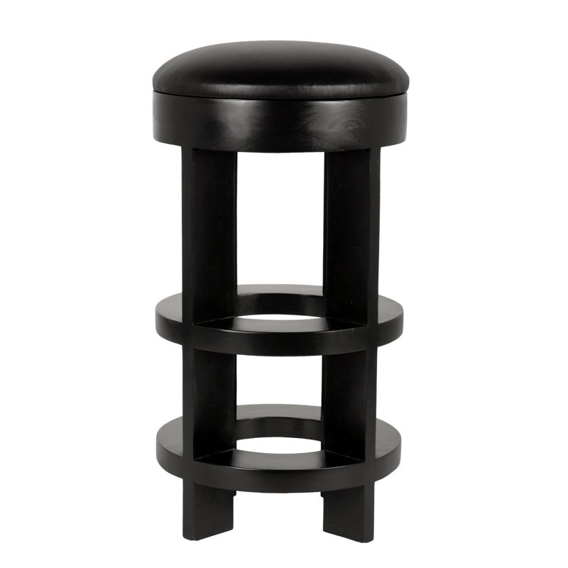 Berlin Upholstered Stool with Solid Wood Frame, Bar Stool