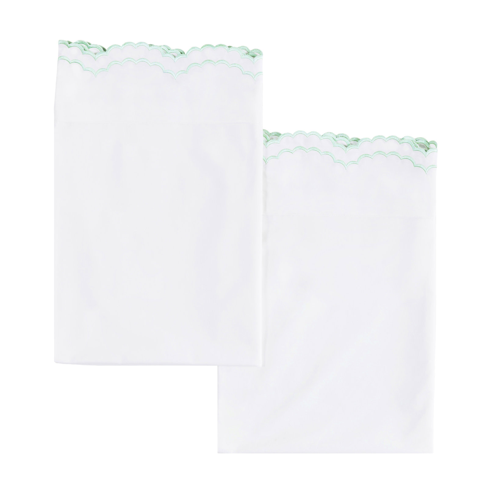Bartlow - Set of 2, King Pillowcase, Mint/ White