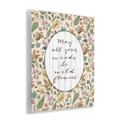 Sentimental Wildflowers Phrase Wall Plaque Art by Kelley Talent