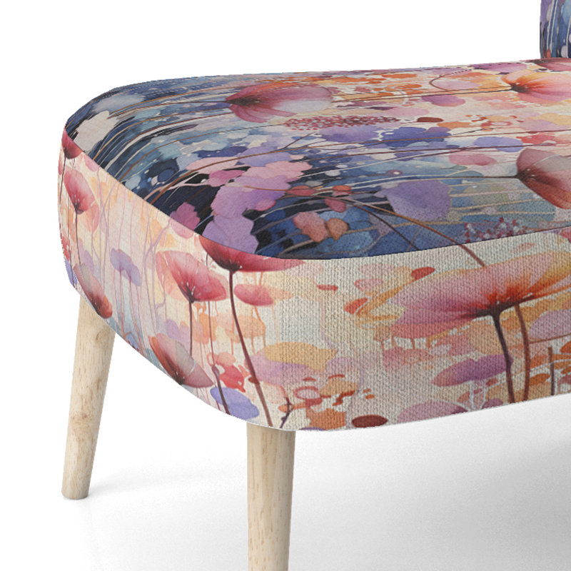 Chaise d'appoint contemporaine tapissée et mauve Mauve Botanical Whispers IV