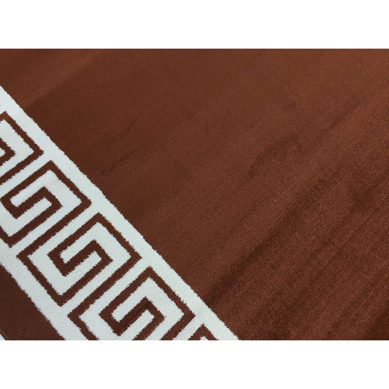 Greek Key Meander Bordered Area Rug 5' x 7'
