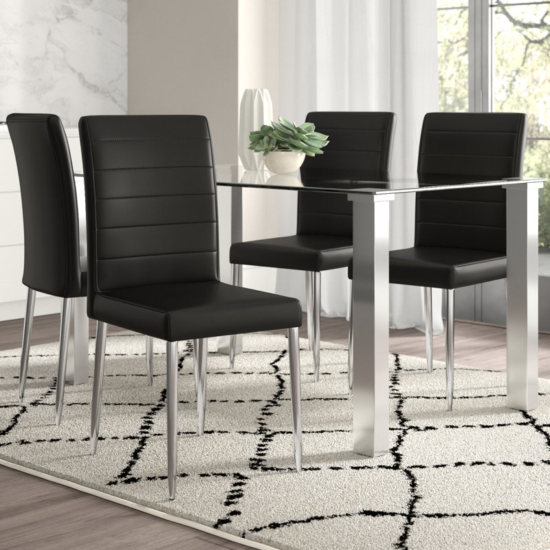 Asuka Upholstered Side Chair, Black