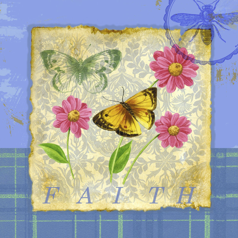 Papillon Plaid II - Wrapped Canvas Print, 91cm H x 91cm W x 3.8cm D