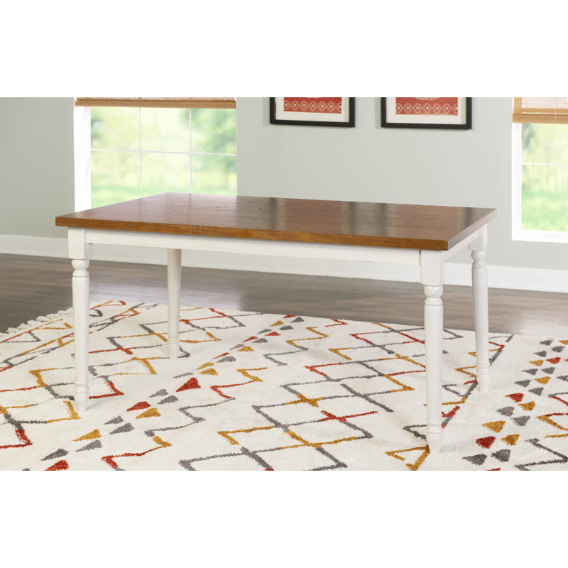 Honey Brown & Vanilla White Oak Dining Table for 4-6