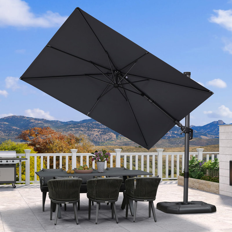 182cm X 304cm Rectangular Cantilever Parasol, Light Grey