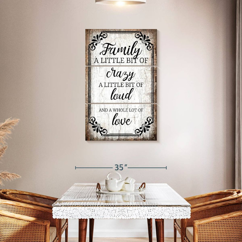 «Family Love Quote II», reproduction sur toile, H 23 po x l 14 po x P 1 po