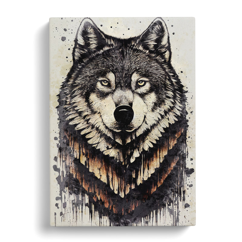 Wolf Graffiti No.2 - Wrapped Canvas, 76cm H x 50cm W x 3cm D