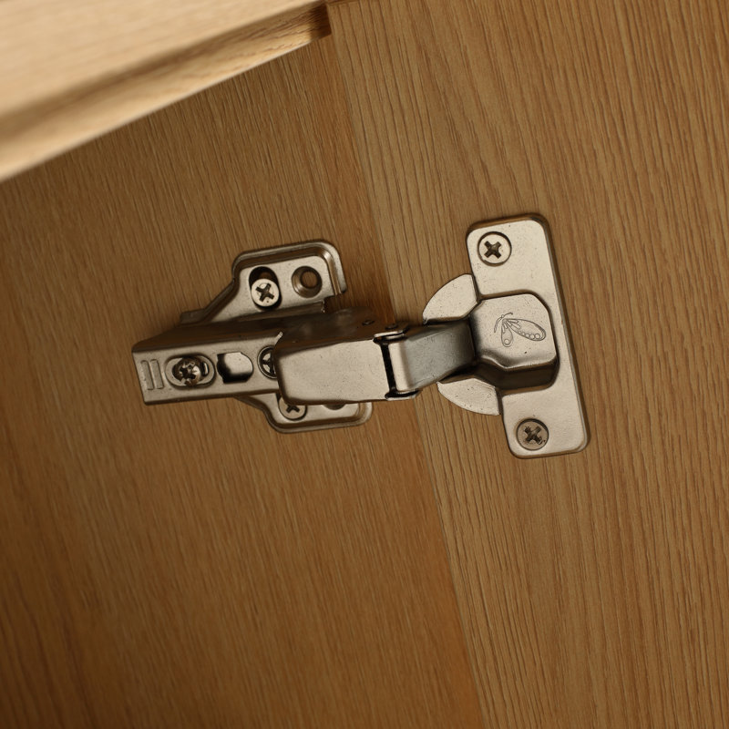Meuble-lavabo autoportant de 60 po avec lavabo en résine, 4 portes à fermeture douce, chêne original, contreplaqué (KD-PACKING)