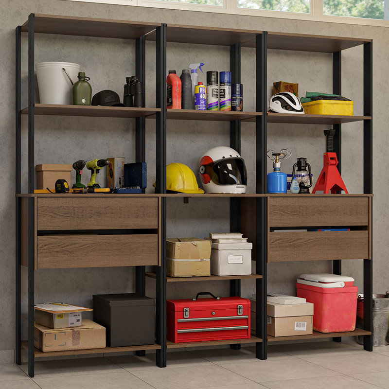 Armoire de rangement modulaire polyvalente pour outils Madesa, Brun / Noir