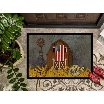 Patriotic Non-Slip No Pattern Independence Day Doormat
