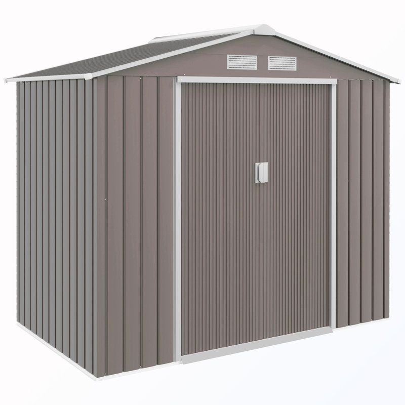 Remise de rangement extérieure avec toit incliné, Gris