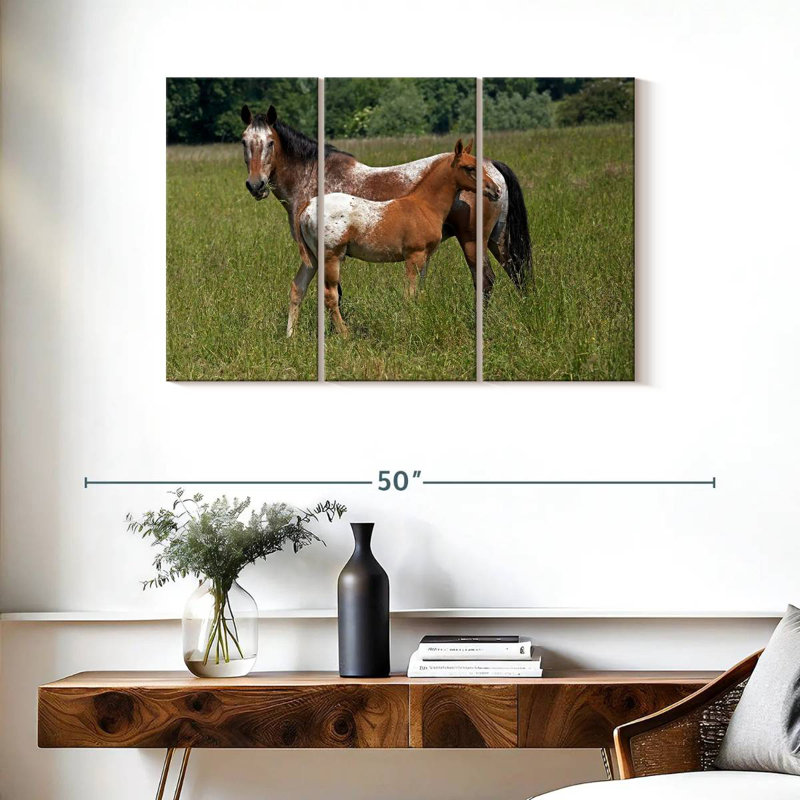 Bramalo Appaloosa, cheval et poulain, H 24 po x l 38 po