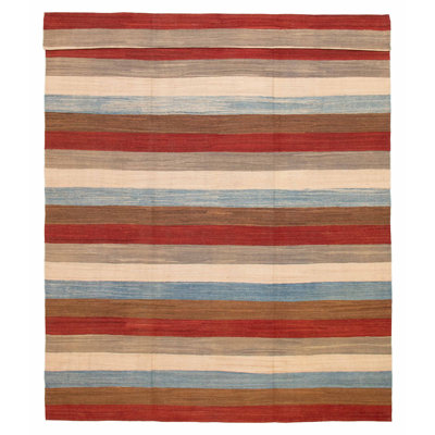 Kilim multicolore Boho 9 pi 9 po x 13 pi 3 po