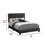 Foxa Low Profile Full Bed, Button Tufted Headboard, Black Boucle-117056084-117056085