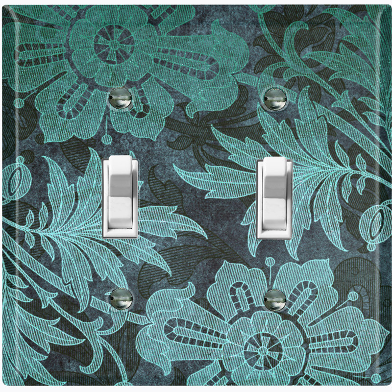 Patterned 2 - Gang Toggle Light Switch Standard Wall Plate
