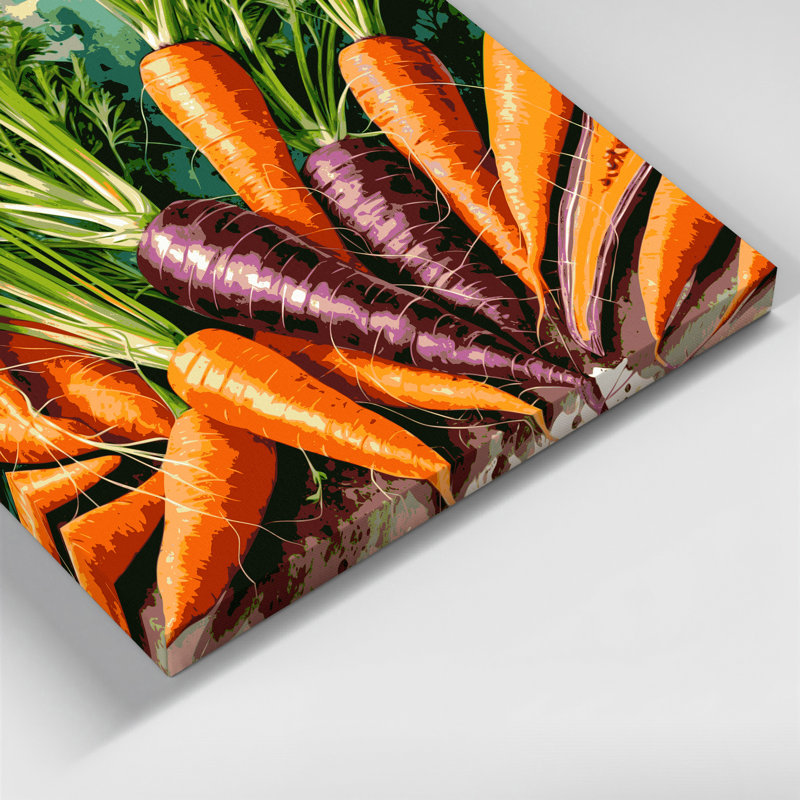 Art mural sur toile légumes carotte brune, H 12 po x l 12 po