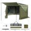 Tente pour abri de jardin 12 x 12 pi, abri de soleil à 6 côtés avec toit amovible et sac de transport, auvent à fixation rapide pour 8 à 10 personnes, vert