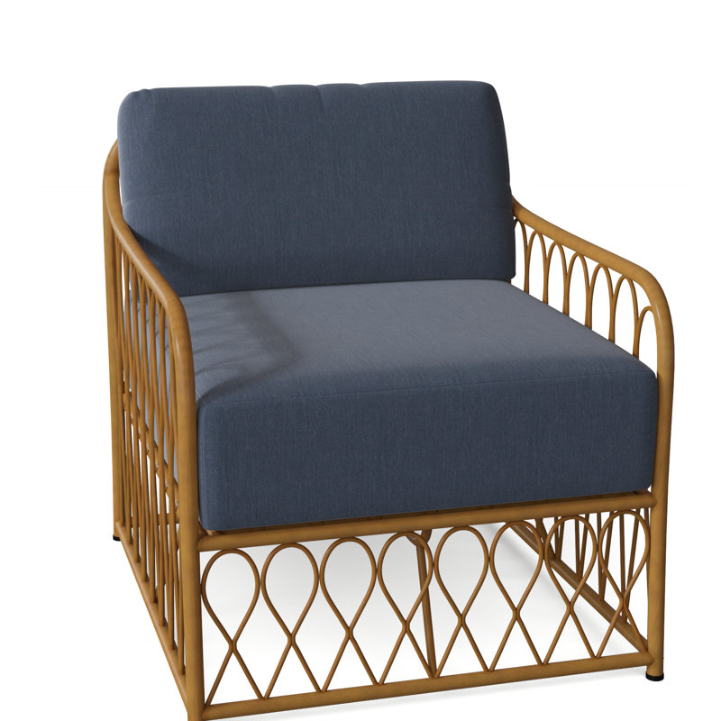 Chaise de patio Cane avec coussins, Similicuir gris tourterelle Brisa