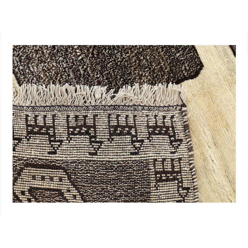 Animal Pictorial lion Hand Knotted Rug 3'5"X 5'1"