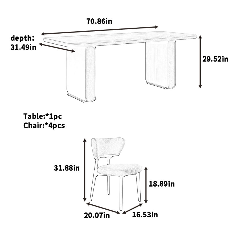 Kurth, 29.52"H x 70.86"L x 31.49"W